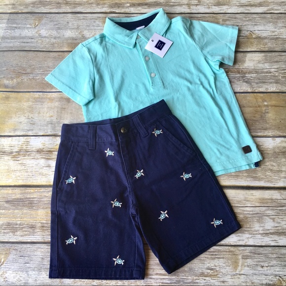 Janie and Jack Other - NWT Janie & Jack polo and short set - turtles